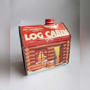 Log Cabin Syrup 100 Anniversary Tin Vintage Kitchen